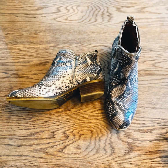 LUCKY BRAND FAUX SNAKE SKIN BOOTIES - Picture 2 of 3